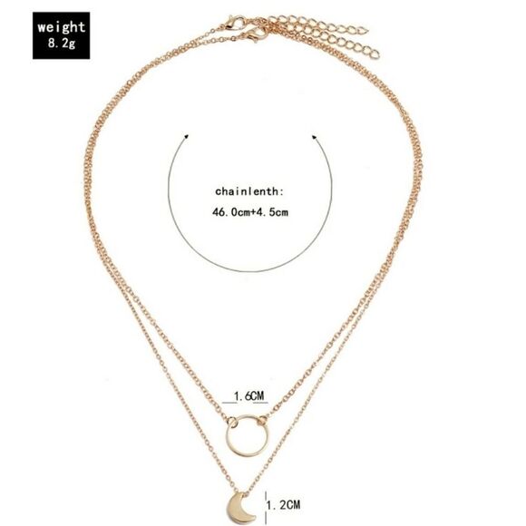 Layer Crescent 🌙 Necklace  - Picture 2 of 3